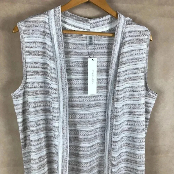 CALVIN KLEIN Sleeveless Long Cardigan Duster ONE SIZE NWT - Picture 5 of 11